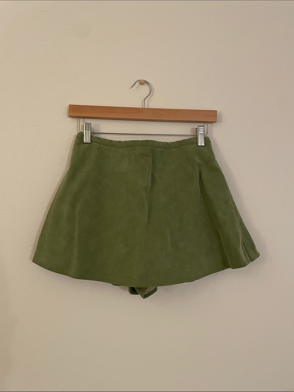 Free People X We The Free Paradise Found Faux Suede Skort in Going Green